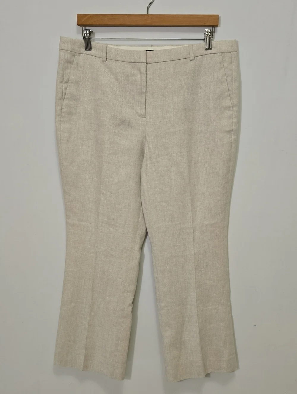 J.Crew Linen Blend Kaya Pant Size 14 Stretch Minimalist Coastal Workwear Beach